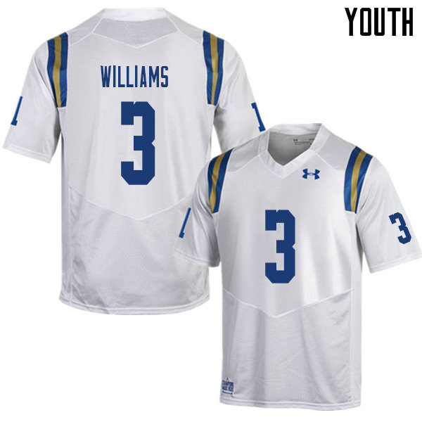 Youth #3 Rayshad Williams UCLA Bruins College Football Jerseys Sale-White
